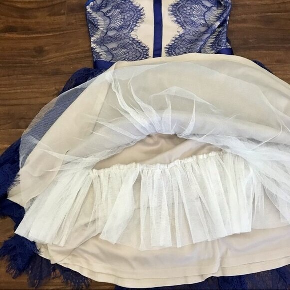 Bariano‎ Australia Women's Designer Blue Lace Tutu Party Cocktail Dress Size 4 - Picture 9 of 12